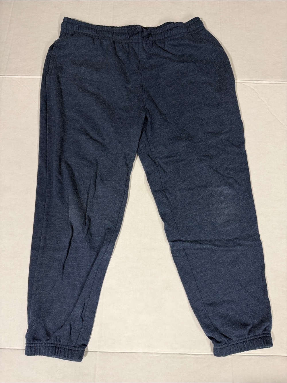 Athletic Works Kids Navy Blue Fleece Jogger Pants size medium 10/12 husky